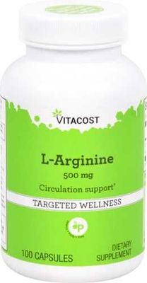 Аргинин Vitacost L-Arginine 500 мг, 100 капсул из америки