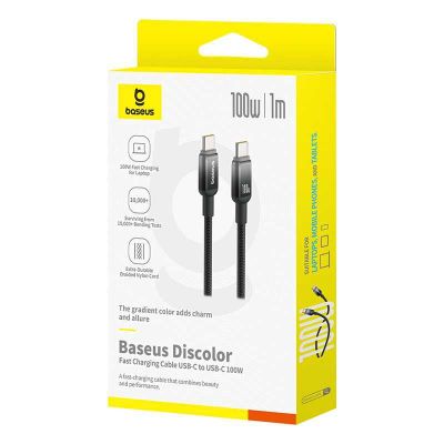 Кабель Baseus Discolor Type-C 100w 1 метр быстрая зарядка