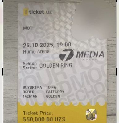 билеты МОТ golden ring, прям перед сценой 2 штуки