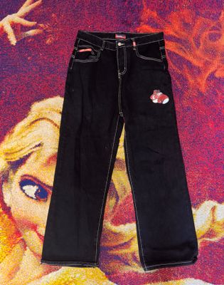 Черные baggy jeans уни