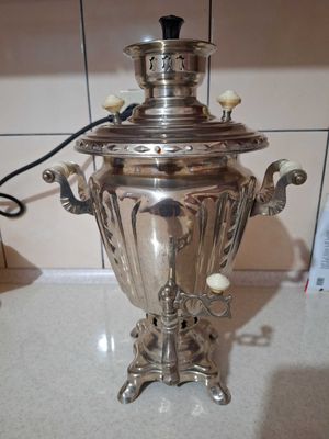 Самовар, высота 38 см, нержавейка