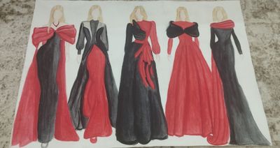 Zamonaviy vecherniy style moda chizmalari sotuvda