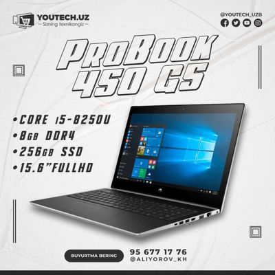 HP ProBook 450 G5 /Intel Core i5-8250U! Nasiya savdoga, Rassrochka.