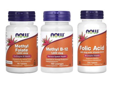 NOW Foods Folic Acid Methyl Folate Methyl B-12 фолиевая кислота