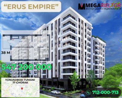 1-xonali kvartira "Erus Empire" TJM