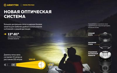 Тактический-охотничий фонарь Armytek Viking Pro Max(новый модель 2025)