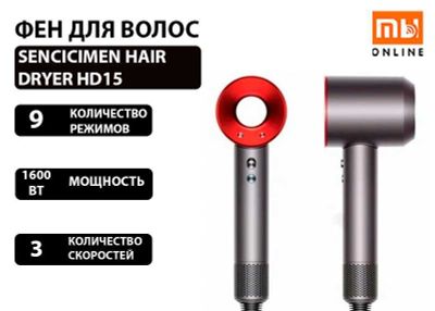 Фен для волос SenCiciMen Hair Dryer HD15 (красный)