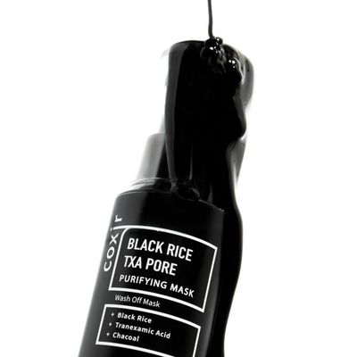 Маска для глубокого очищения и сужения пор COXIR Black Rice TXA Pore Purifying Mask