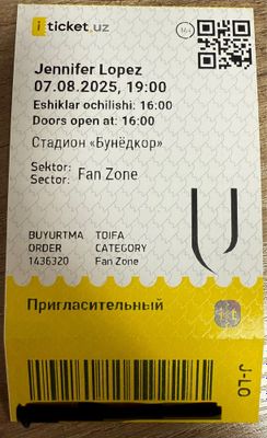 Jennifer Lopez концертига билет сотилади.