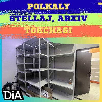 Polkaly stellaj, arxiv tokchasi Акция, метал архивный стеллаж