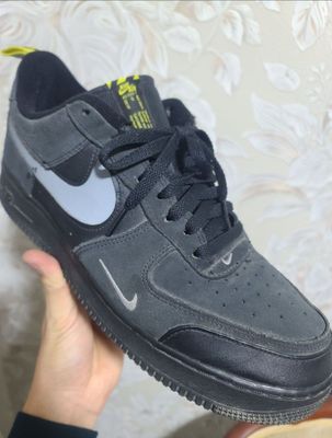 Nike air force 1 low cut out swoosh black Original