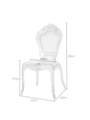 SINMAYDIGAN STULCHIK Ovqatlanish xonasi uchun shaffof akril arvoh stul