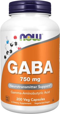 NOW Foods GABA 750 мг – Поддержка нервной системы [Оригинал США]