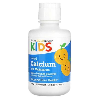 California Gold Nutrition, Детский жидкий кальций с магнием, kalsiy