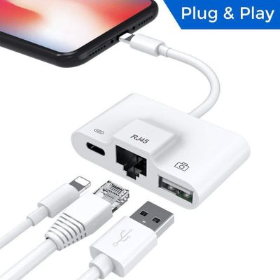 Apple/Lightning ethernet ( lan) usb iphone ,adapter/ переходник