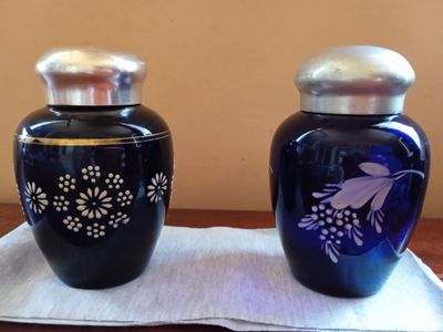 Чайница кобальтовое стекло СССР 1960 гг. Цена за 1 шт.