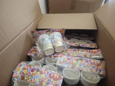 Стаканчики тарелочки одноразовые, украшения для дня рождения ОПТОМ