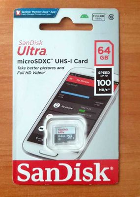 San disk Ulta MicroSDX 64GB (100Mb/s)