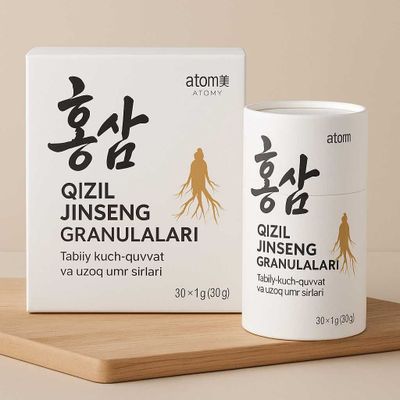 Atomy Qizil Jinseng Granulalari — Tabiiy kuch-quvvat, uzoq umr sirlari