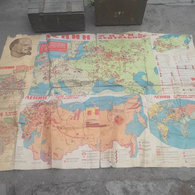 Плакат советский "Ленин жизнь и деятельность"
