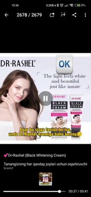 Dr•Rashel (Black Whitening Cream) Tanangizning har qanday joylari u