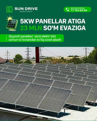 Quyosh panell o'rnatish xizmati