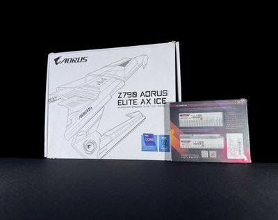 Белый Комплект Gigabyte Z790 Aorus Elite AX Ice + Juhor White RGB 32GB