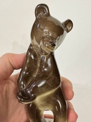 фарфоровая статуэтка Мишка на задних лапках ЛФЗ