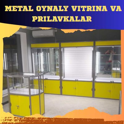 Прилавок витрина, стеклянная, metal oynaly vitrina va prilavkalar