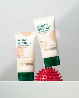 FRUDIA Солнцезащитный крем Сикадерм для чувствительной кожи / FRUDIA What’s Wrong Help Cicaderm Sun Cream (SPF50+ PA++++)