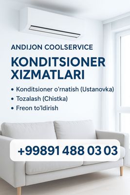 Konditsioner o‘rnatish (Ustanovka) (Chistka) Tozalash (Chistka) KONDI