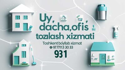 Tozalash xizmati/Cleaning service / uy dacha ofis tozalash xizmati