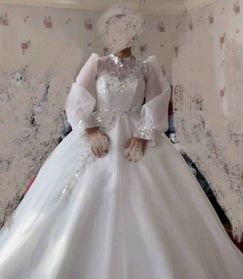 wedding dress, bir marta kiyilgan, matosi organza