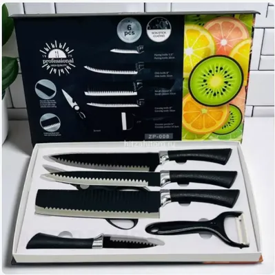 Oshxona pichoqlari to'plami, 6 tasi 1 da