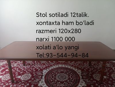 Xontaxta sotiladi 12 talik stol ham bo'ladi .