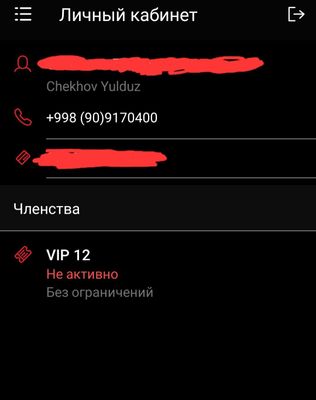 Годовой VIP абонимент Chekhov Yulduz