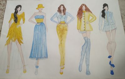 Original pret-a-porter moda uslubidagi moda eskizi
