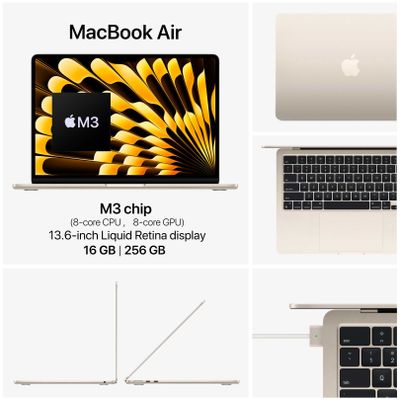 MacBook Air M3 13.6-inch 16/256GB Starlight (2024)