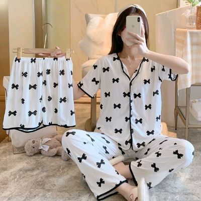 Ayollar uchun yumshoq va qulay pijama (3 qismli)