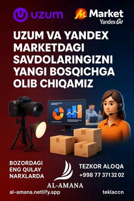 Uzum market uchun qadoqlash va yetkazish xizmati