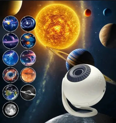 Ночник проектор с пультом Звездное небо 12 проекцией