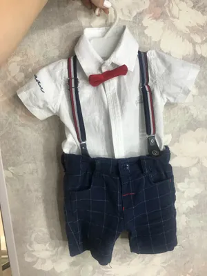 Костюм рубашка + подтяжки + бабочка +шортики