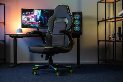 2E Gaming Chair HEBI Black/Green (2E-GC-HEB-BK)