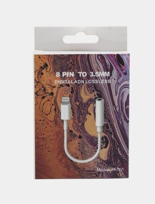 Переходник AUX to Lightning для наушников iPhone/3.5 MM mini jack