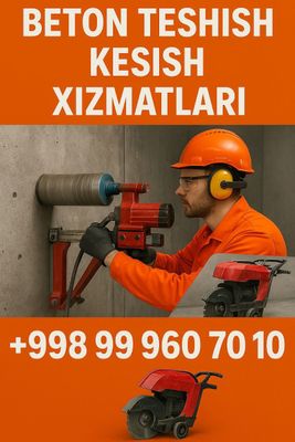Beton kesish Eshik deraza fortichka ochish xizmatllari