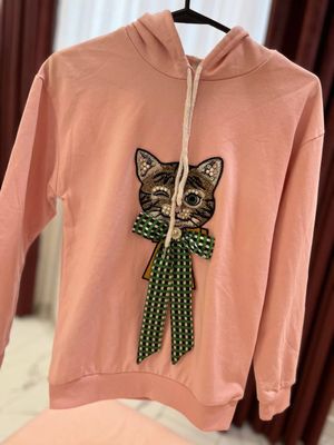 Толстовка розовая с кошкой