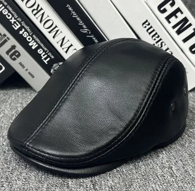 Мужская кепка шапка из натуральной кожи мужской та