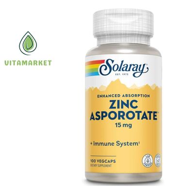 Solaray, Zinc Asporotate , 15 mg , 100 VegCaps