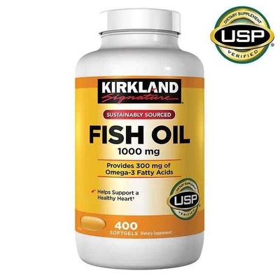 Рыбий жир Omega-3 Киркланд 400 капсул Fish Oil из Америки