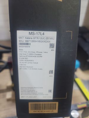 MSI Katana gf76 core i7 12 pokoleniya 16gb azu
